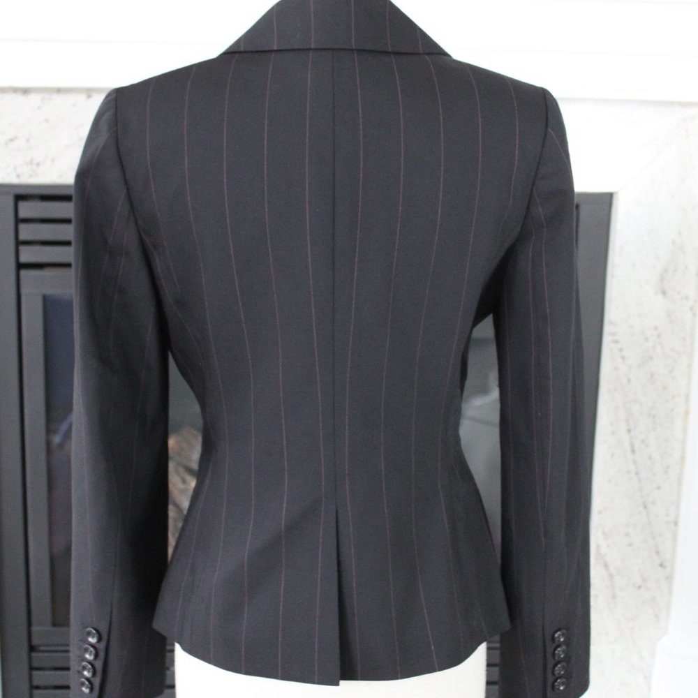 New Wool Pintstripe Two Button Fitted Blazer - image 2